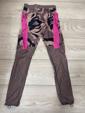 Adidas by Stella McCartney Brown Printed Leggings with Pink Panels